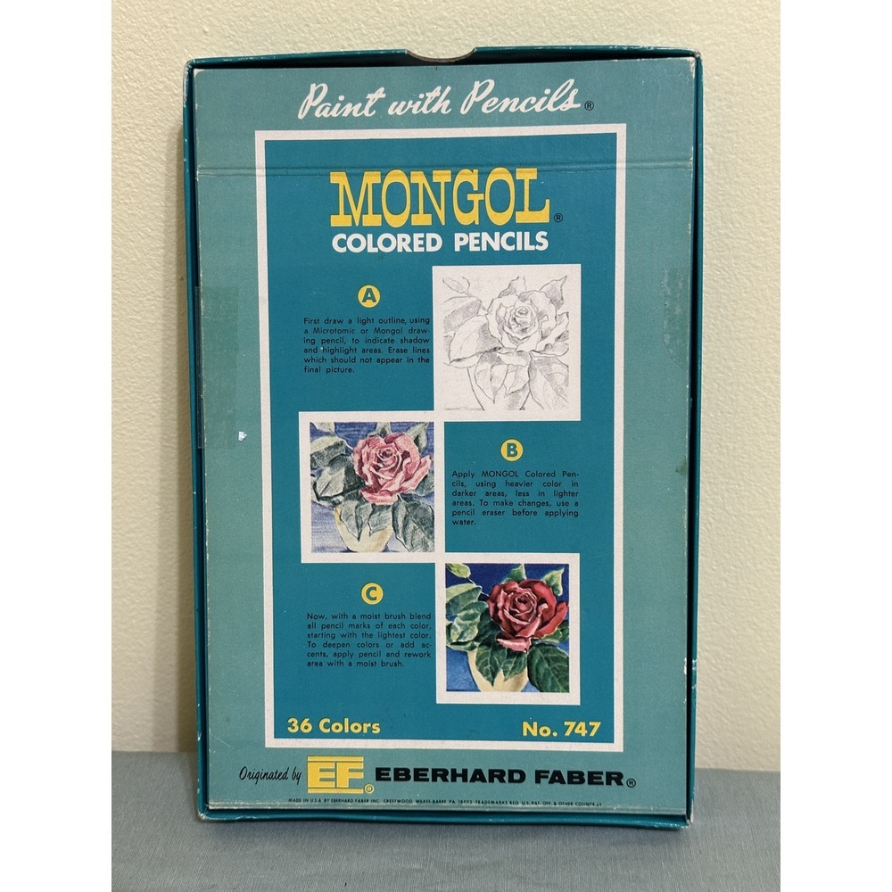 Vintage Mongol 35 Paint With Pencils Set Assortment 747 Eberhard Faber Made USA